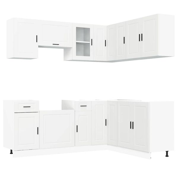 vidaXL Mueble de cocina Porto blanco 11 piezas madera contrachapada