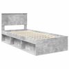 vidaXL Estructura de cama con cabecera Gris concreto 90 x 190 cm
