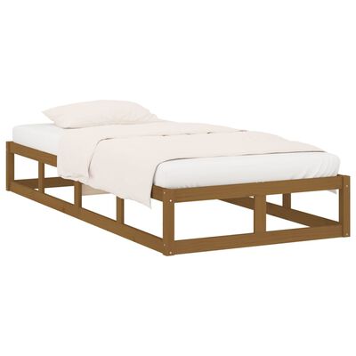 vidaXL Estructura cama individual madera maciza marrón miel 75x190 cm