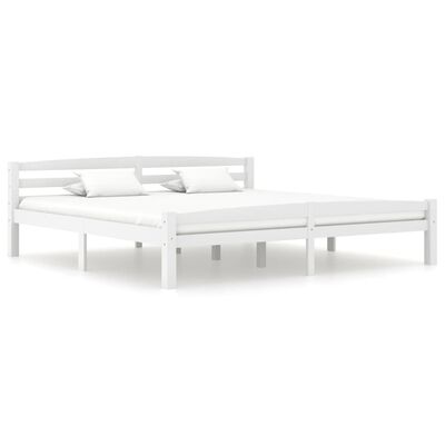vidaXL Estructura de cama de madera maciza de pino blanca 180x200 cm