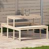 vidaXL Mesa de picnic madera maciza de pino 110x134x75 cm