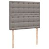 vidaXL Cama box spring con colch&oacute;n tela gris taupe 120x190 cm