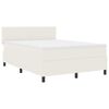 vidaXL Cama tipo Box Spring Manual Crema y Blanco 203 x 144 x 88 cm