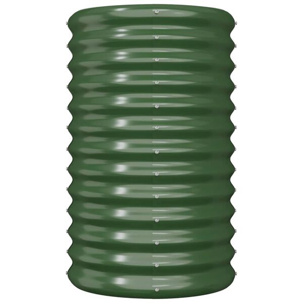 vidaXL Jardinera de acero galvanizado verde 40x40x68 cm