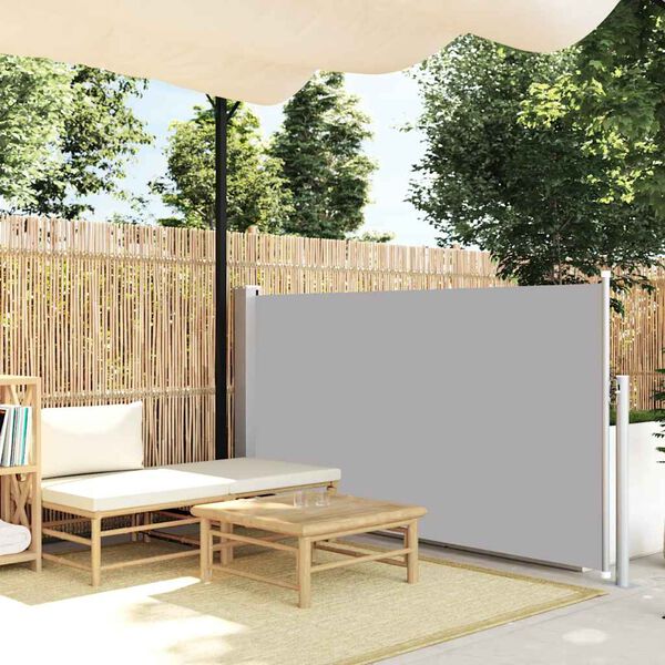 vidaXL Toldo lateral retr&aacute;ctil de jard&iacute;n gris 100x500 cm