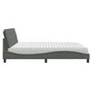 vidaXL Cama con colch&oacute;n tela gris oscuro 200x200 cm