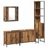 vidaXL Juego de muebles de ba&ntilde;o 4 pcs Marr&oacute;n Madera contrachapada