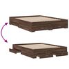 vidaXL Cama con cajones madera de ingenier&iacute;a marr&oacute;n roble 150x200 cm