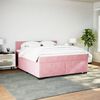 vidaXL Cama box spring con colch&oacute;n terciopelo rosa 180x200 cm