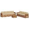 vidaXL Conjunto de sof&aacute;s de exterior 9 uds. Natural y Beige