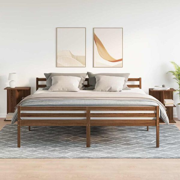 vidaXL Mesitas de noche 2 uds madera de ingenier&iacute;a marr&oacute;n roble