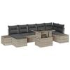 vidaXL Conjunto de sof&aacute; de jard&iacute;n 8 uds. Gris Claro rat&aacute;n sint&eacute;tico