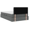 vidaXL Cama con almacenamiento y LED Gris oscuro 120 x 190 cm tela