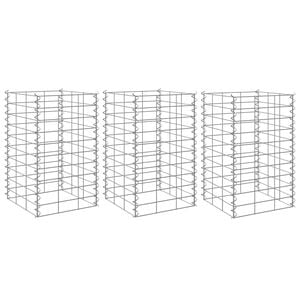 vidaXL Arriates de gaviones 3 unidades hierro 30x30x50 cm
