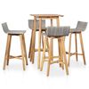 vidaXL Set de comedor de jard&iacute;n 5 piezas madera maciza de acacia