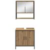 vidaXL Juego de muebles de ba&ntilde;o 4 pcs Marr&oacute;n Madera contrachapada