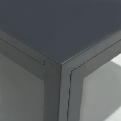 vidaXL Aparador de acero y vidrio gris antracita 38x35x70 cm