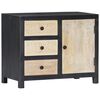 vidaXL Aparador tallado a mano madera maciza de mango gris 75x35x60 cm
