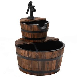 vidaXL Fuente de agua con bomba madera maciza de abeto 44,5x44,5x58 cm
