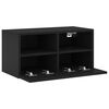 vidaXL Mueble de TV de pared madera de ingenier&iacute;a negro 60x30x30 cm