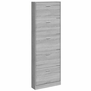 vidaXL Zapatero madera contrachapada gris Sonoma 59x17x169 cm