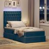 vidaXL Cama con almacenamiento y LED con LED Azul Oscuro 90 x 190 cm