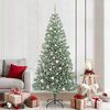 vidaXL Árbol de Navidad Artificial Nevado con Luz LED Verde y 210 cm