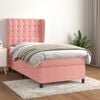 vidaXL Cama box spring con colch&oacute;n terciopelo rosa 80x200 cm