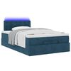 vidaXL Cama otomana con colch&oacute;n y LED terciopelo azul oscuro 120x190cm