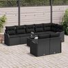 vidaXL Conjunto de sof&aacute; de jard&iacute;n 9 pcs Negro rat&aacute;n sint&eacute;tico