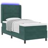 vidaXL Cama con Box Spring LED y Colch&oacute;n Verde oscuro 90 x 200 cm
