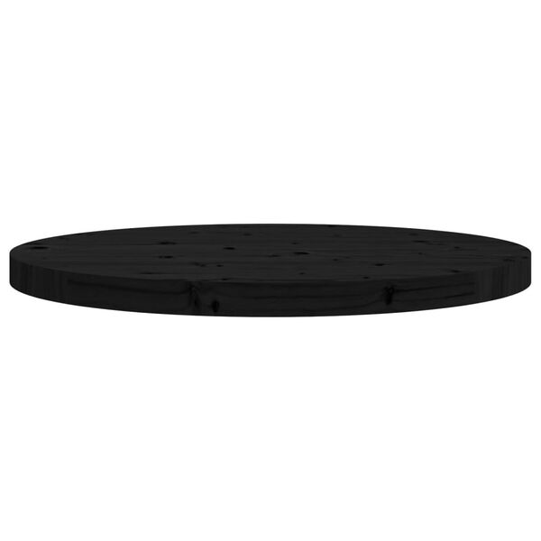 vidaXL Tablero de mesa redondo madera maciza de pino negro &Oslash;60x3 cm