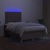 vidaXL Cama box spring con colch&oacute;n y LED tela gris taupe 120x190 cm