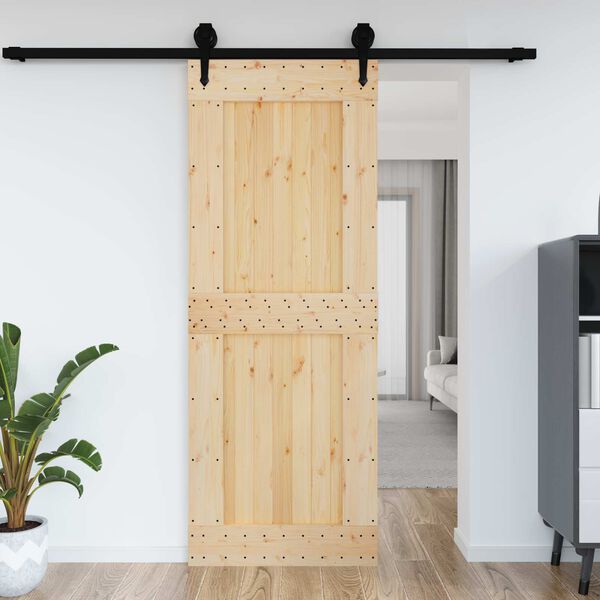 vidaXL Puerta NARVIK Natural 85 x 210 cm Madera de Pino S&oacute;lido