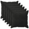 vidaXL Funda de almohada 6 pcs HOUTEN Negro 65 x 65 cm Terciopelo