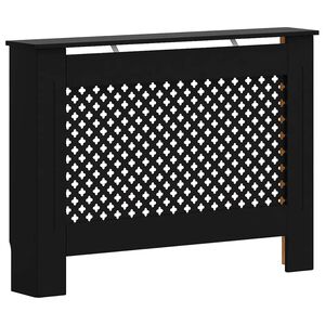 vidaXL Cubierta para radiador MDF negro 112x19x81,5 cm