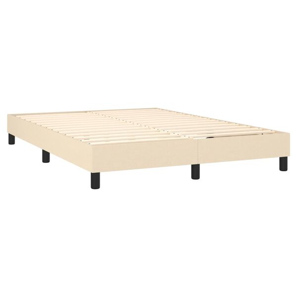 vidaXL Cama box spring con colch&oacute;n tela color crema 140x200 cm