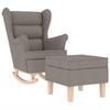 vidaXL Sill&oacute;n mecedora con taburete tela gris taupe