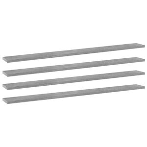 vidaXL Estante para estanter&iacute;a 4 uds madera gris hormig&oacute;n 100x10x1,5cm