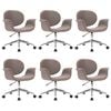 vidaXL Sillas de comedor giratorias 6 unidades tela gris taupe