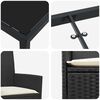 vidaXL Conjunto de Comedor de Jard&iacute;n 5 pcs Negro rat&aacute;n sint&eacute;tico