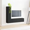 vidaXL Conjunto de mueble de TV 3 pcs Negro Madera de ingenier&iacute;a