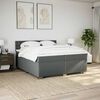 vidaXL Cama box spring con colch&oacute;n tela gris oscuro 200x200 cm
