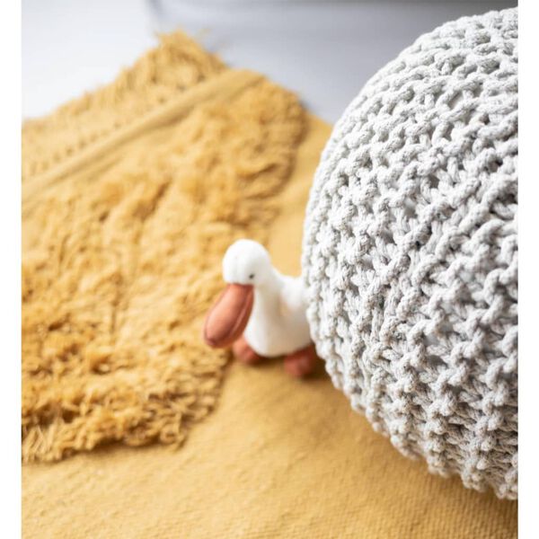 KidsDepot Puf Bundy de algod&oacute;n gris 40x32 cm