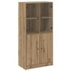 vidaXL Aparador alto con puertas madera roble artisian 68x37x142 cm