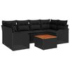 vidaXL Conjunto de sof&aacute;s de jard&iacute;n 7 uds. Negro rat&aacute;n sint&eacute;tico