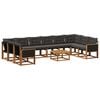 vidaXL Conjunto de sof&aacute;s de exterior con coj&iacute;n 11 pcs Natural y negro