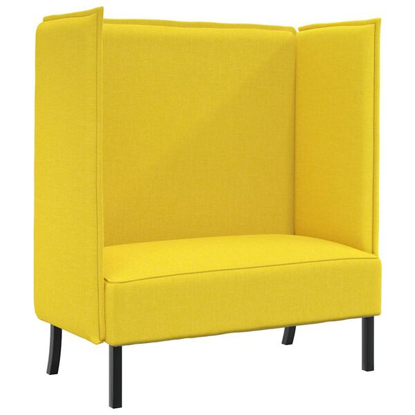 vidaXL Sofa de Espalda Alta Amarillo claro 109 x 56 x 121 cm tela