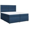 vidaXL Cama box spring con colch&oacute;n tela azul 200x200 cm
