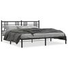 vidaXL Estructura cama sin colch&oacute;n con cabecero metal negro 183x213 cm